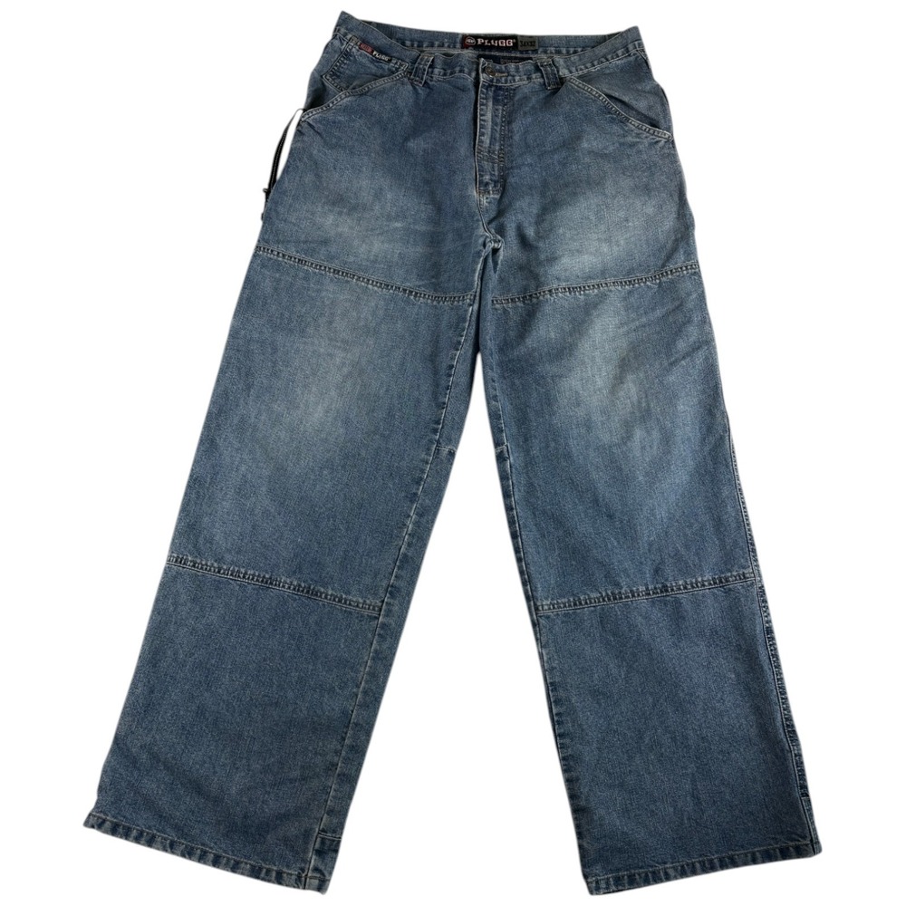 Plugg Authentic Baggy Carpenter Jeans‎ Mens 34x32 Blue Denim Cotton Medium Wash